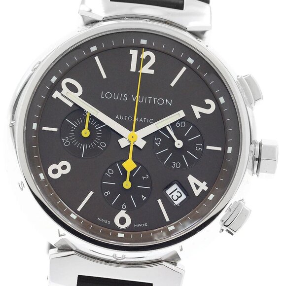 LOUIS VUITTON Tambour Chronograph Brown Dial Automatic Men's Watch - Picture 1 of 7